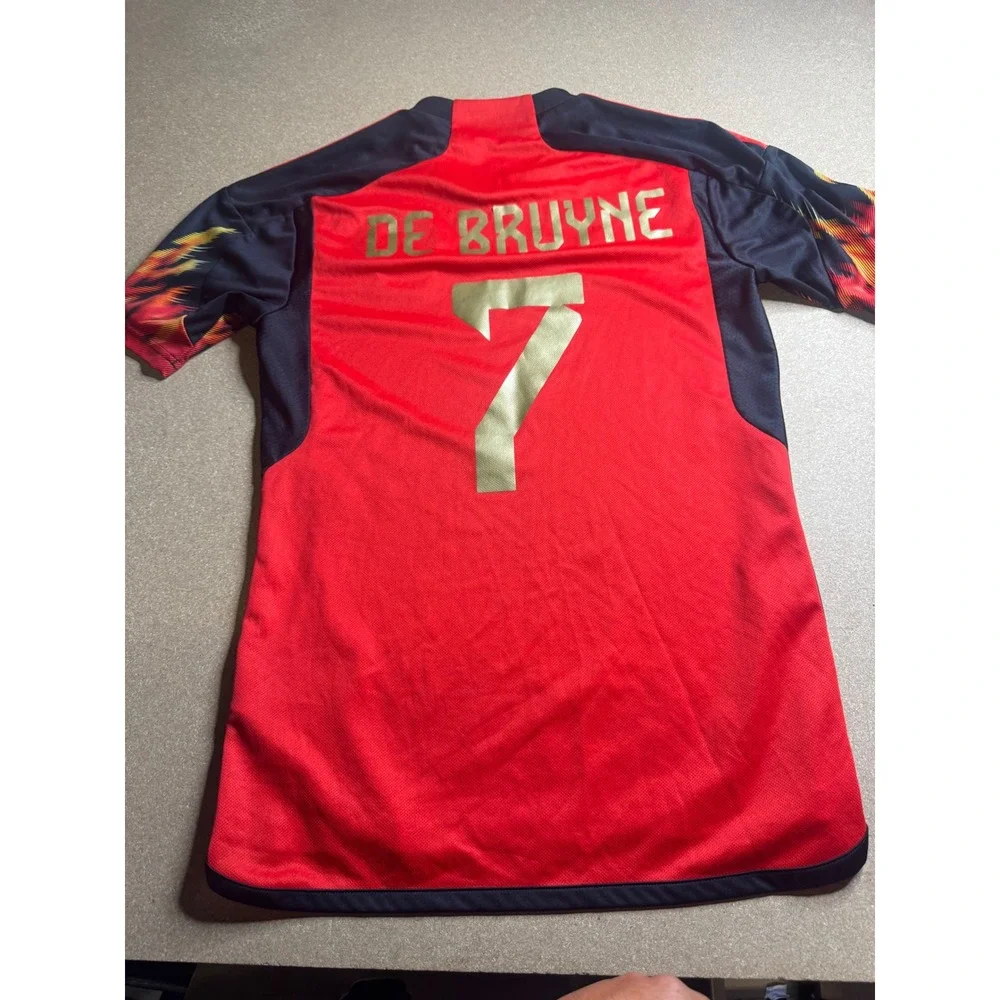 Adidas Belgium 2022 Home Jersey De Bruyne 7 Red Devils Soccer Shirt HD9412 Men S